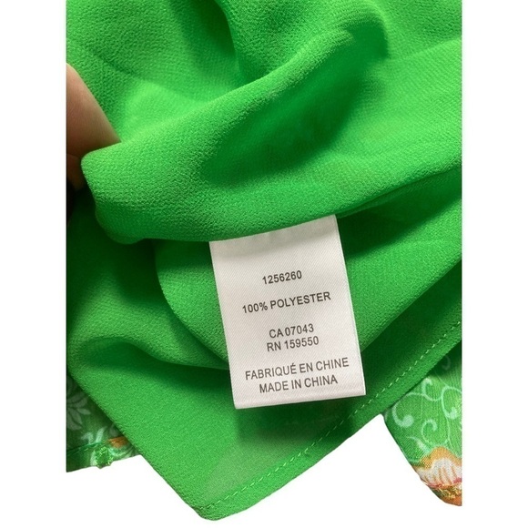 JOIE boho Kelly green floral tie front long sleeve blouse - Picture 4 of 10